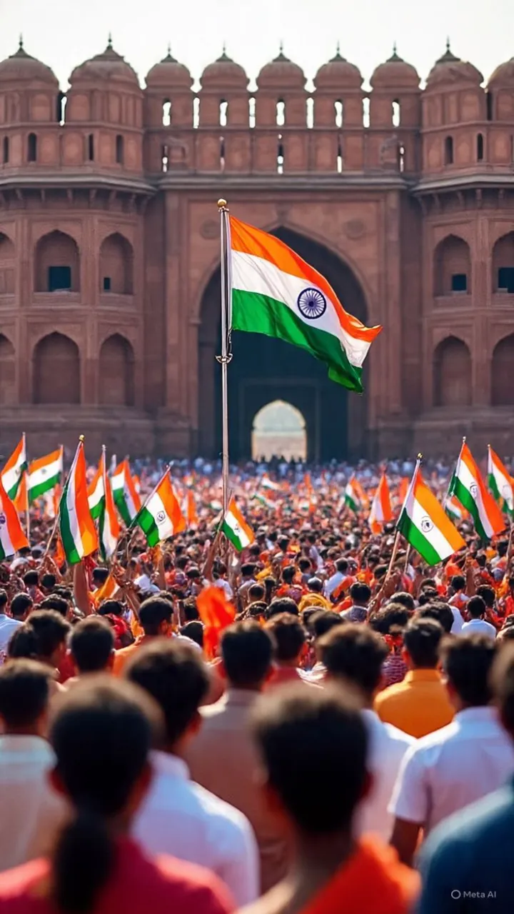 Republic Day Status Video with Tricolor Wave and Cheer