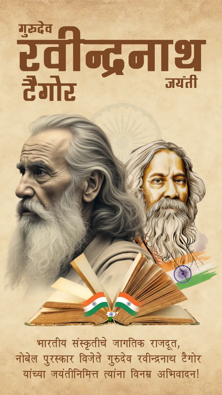 Rabindranath Tagore Jayanti Wishes in Marathi with Images