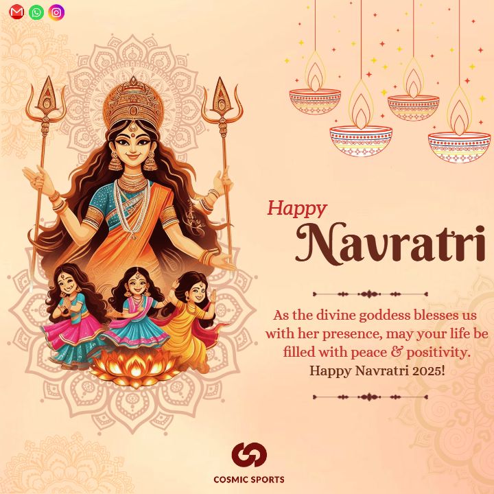 Navratri Images Branding Post Cosmic Sports With Maa Durga