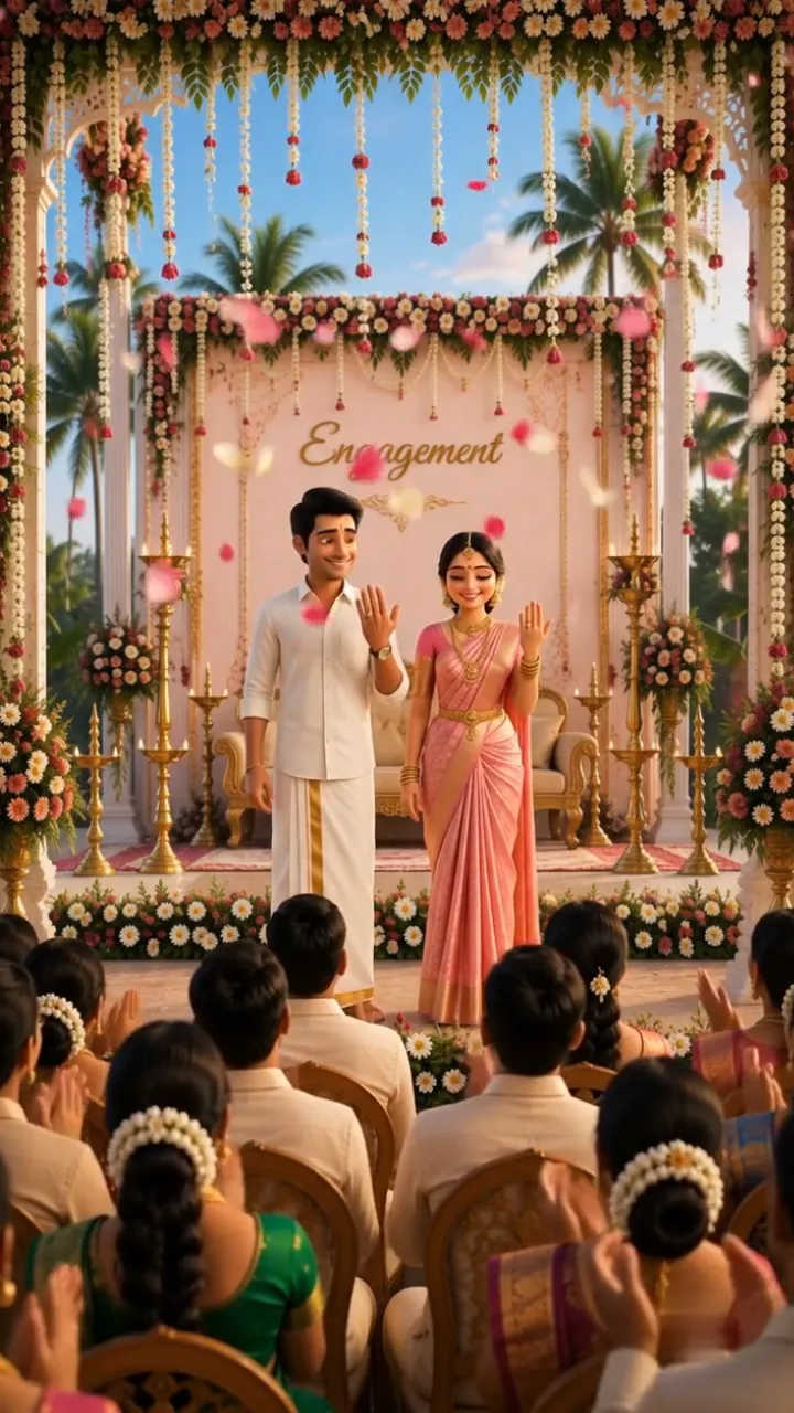 Temple Theme 3D South Indian Engagement Invitation Video