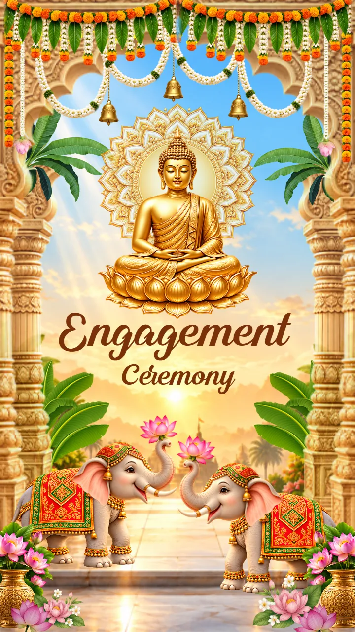 Buddhist Engagement Invitation Video Online to Customize