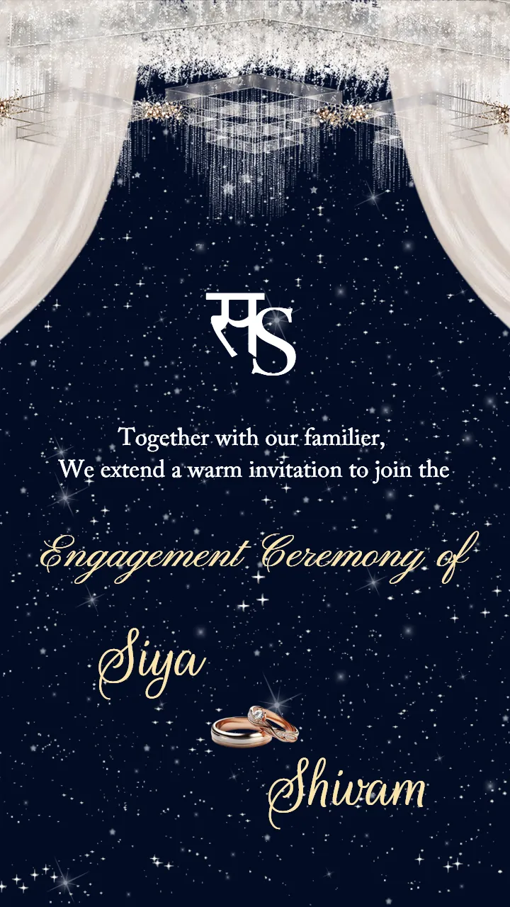 Engagement Invitation Video English luxury Night Sky Design