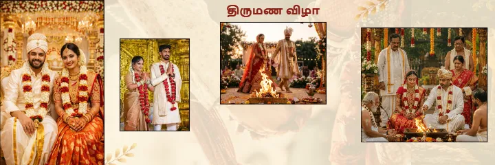 Tamil Wedding Album PSD With Temple Wedding Memories
