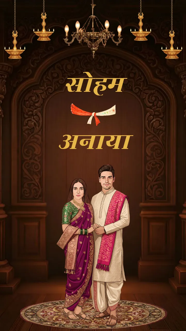 Marathi Wedding Invitation Video Royal Gold Decor Theme
