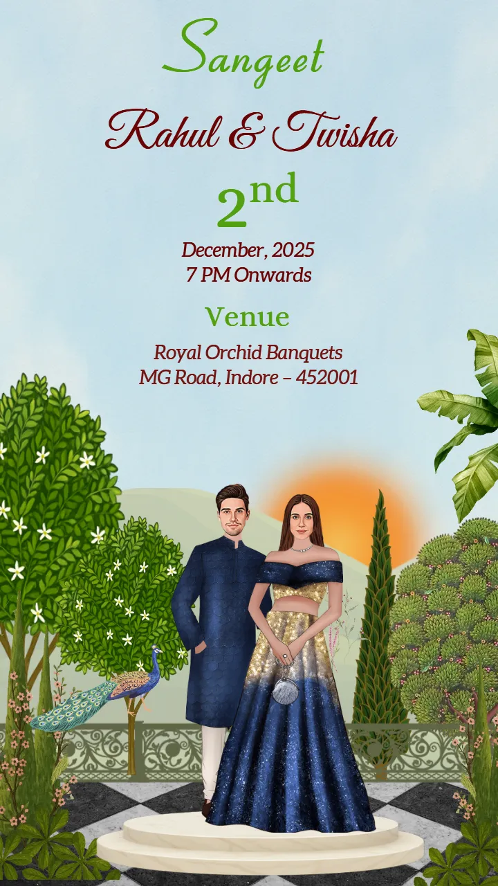 Wedding Invitation Video Royal Garden Theme Design