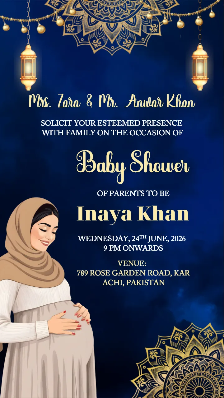 Design Stunning Islamic Baby Shower Invitation Card Easily