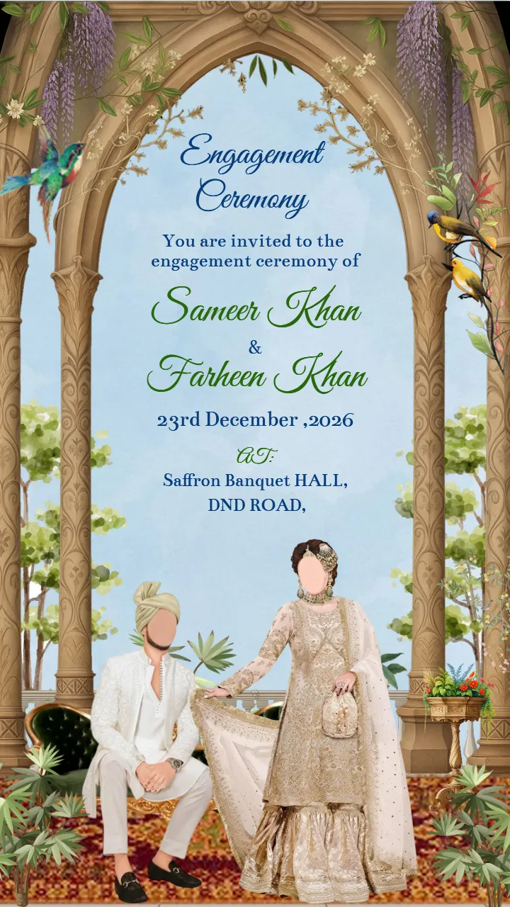 Traditional Muslim Engagement Invitation Video Design