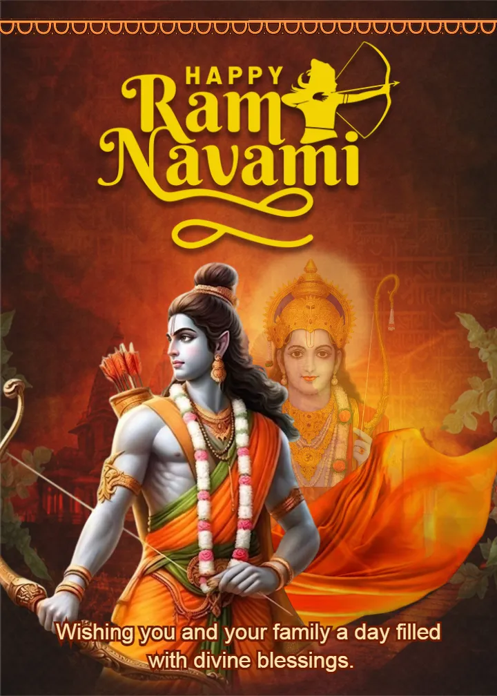 Latest Ram Navami Greeting Image in English HD Free Design