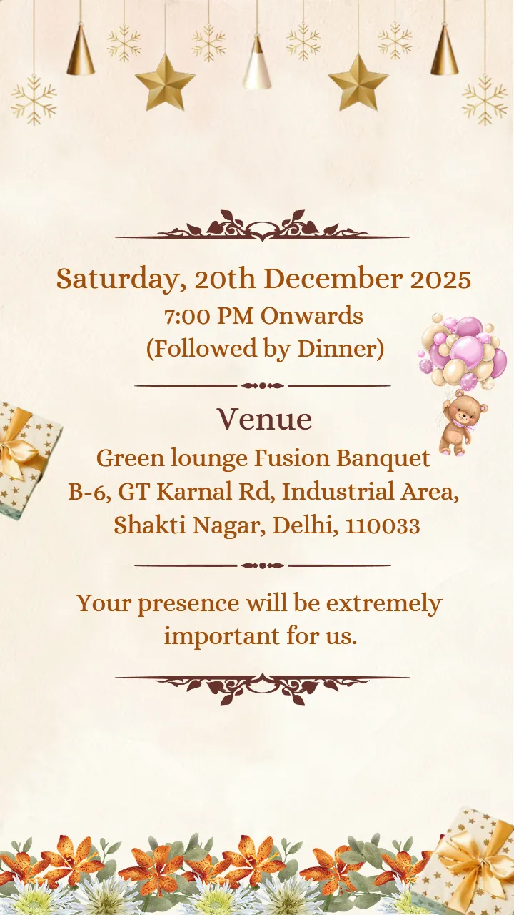 Mata Ki Chowki and Birthday Invitation Template in English