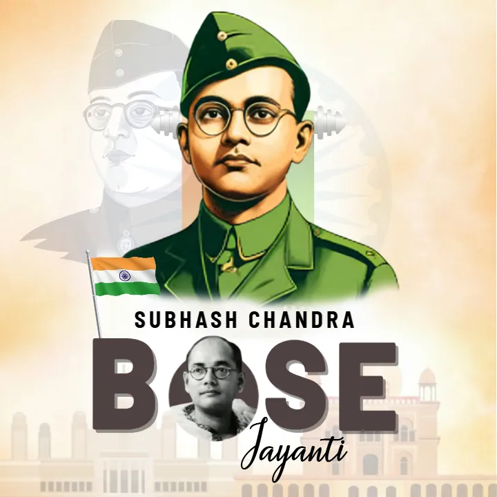 Subhash Chandra Bose Jayanti Inspirational Image English