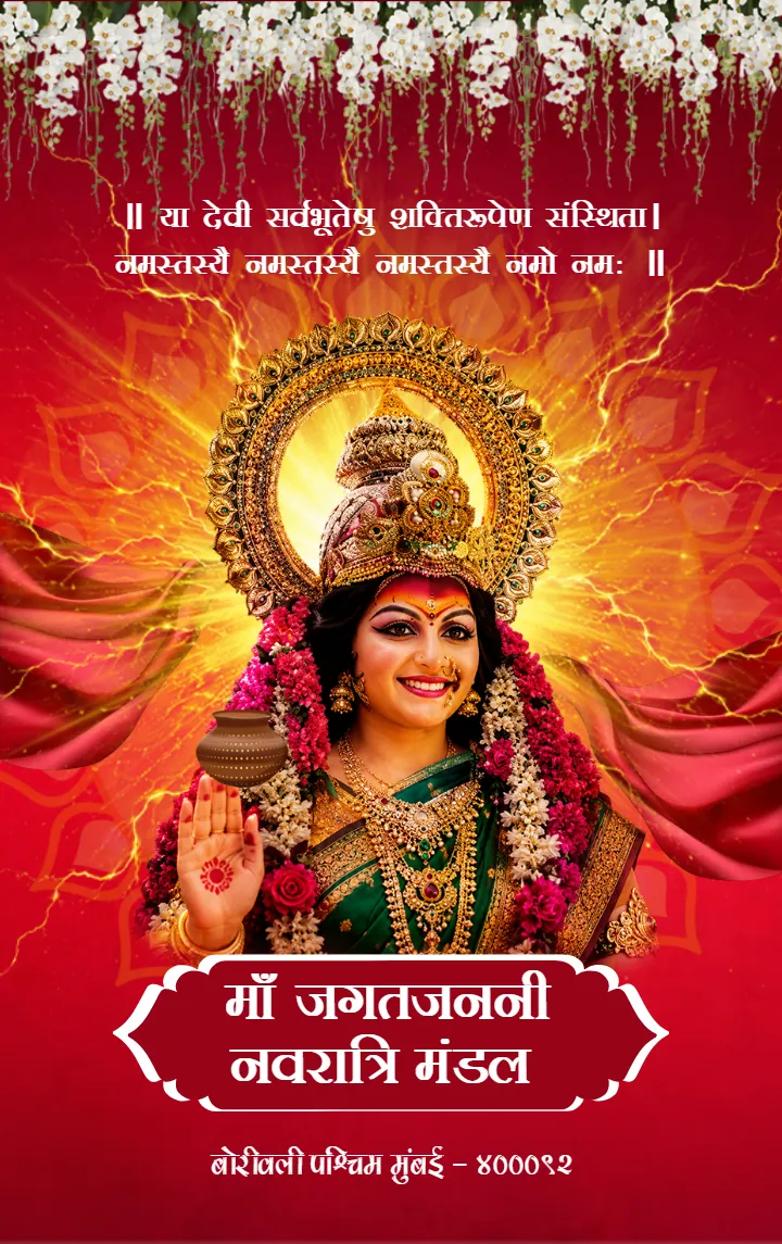 Navratri Mandal ID Card Design with Custom Details