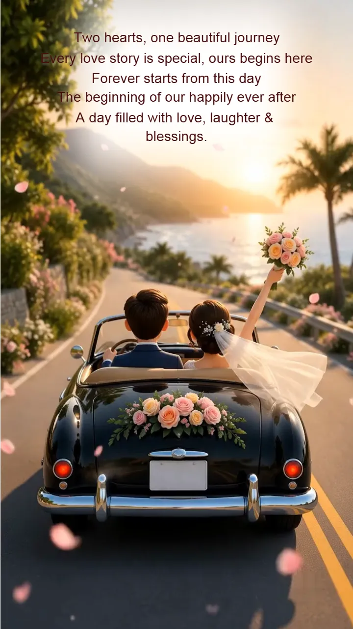 3D Wedding Save The Date Video with Couple Cartoon Theme