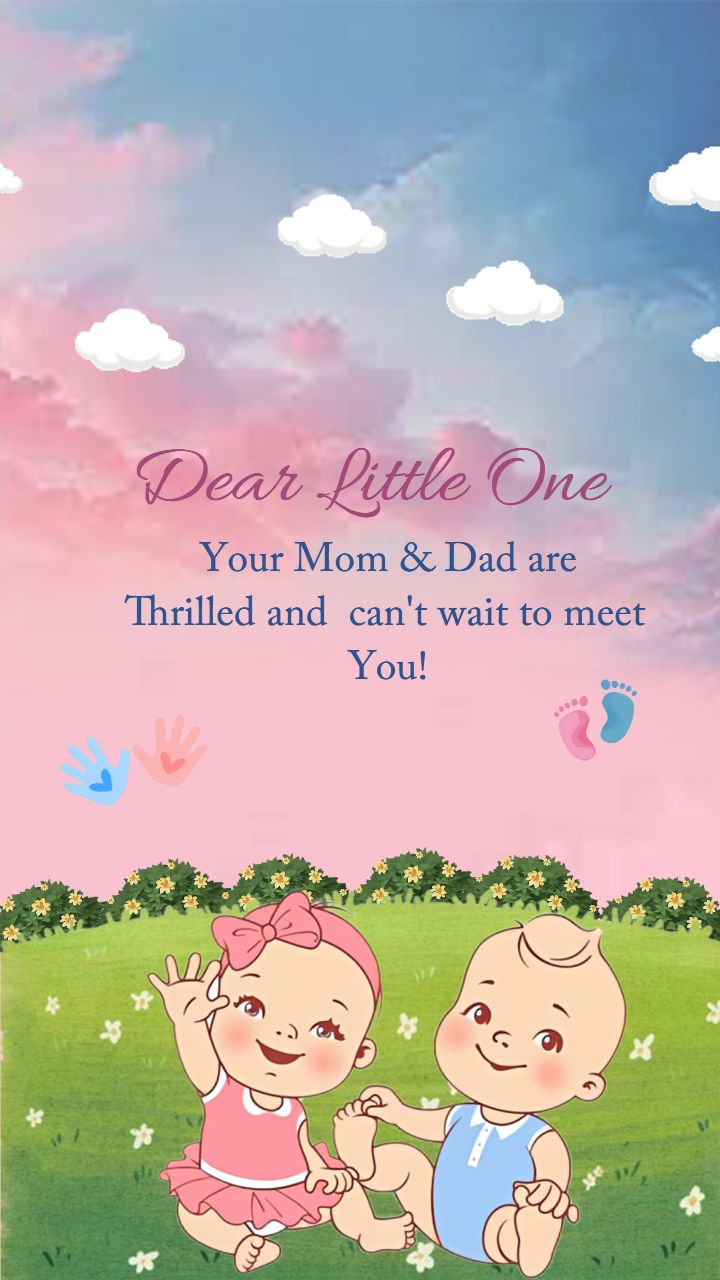 Mom and Dad Baby Announcement Family Celebration Template