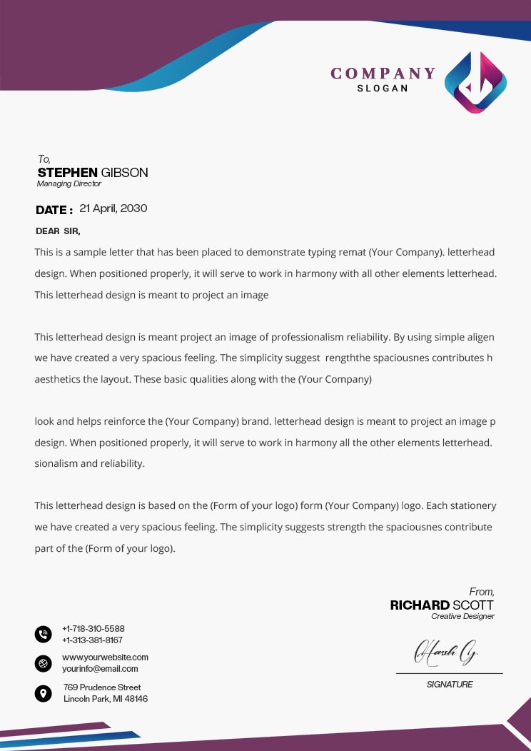 Free letterhead template