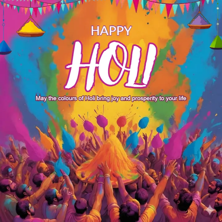 Happy Holi Festival Post Picture in English 2026 Download
