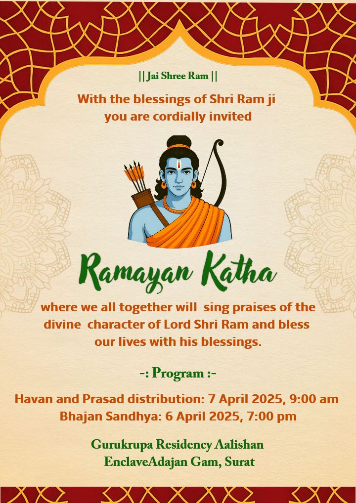 Ramayan Katha Gathering to Seek Lord Rams Blessings