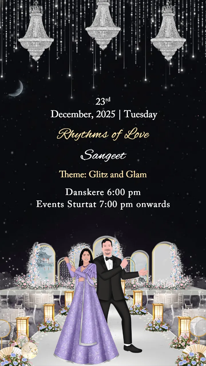 indian wedding invitation card with floral and nature theme