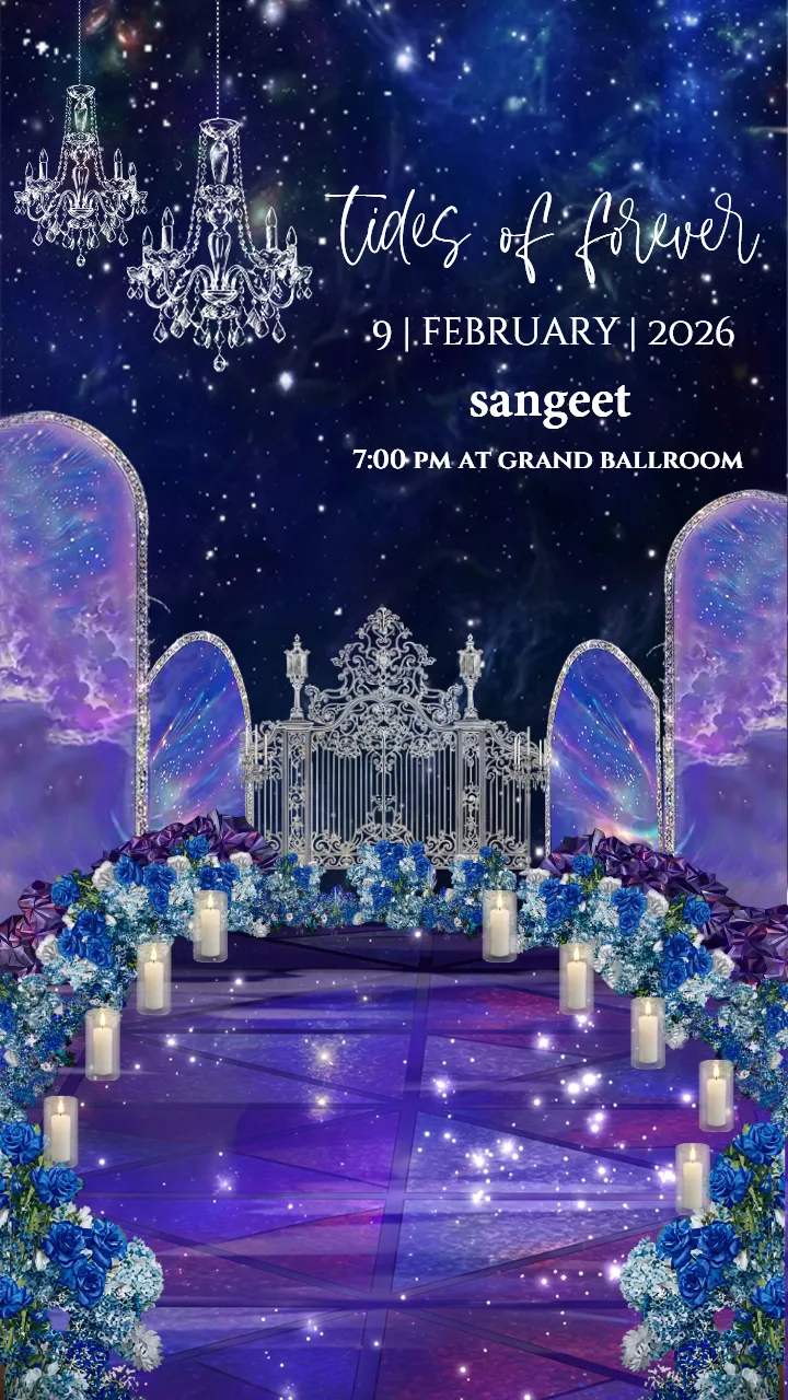 Wedding Invitation Video with Starlit Wedding Night Theme