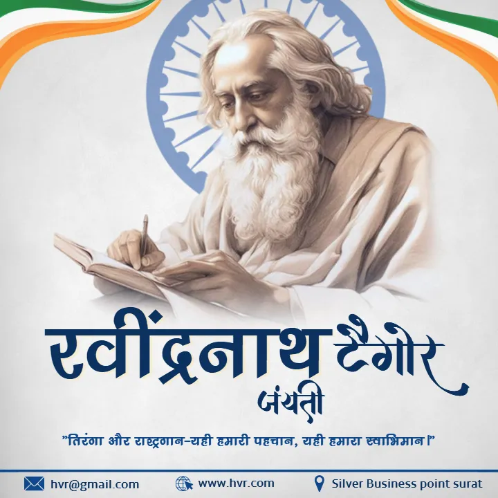 Rabindranath Tagore Jayanti Branding Post Templates