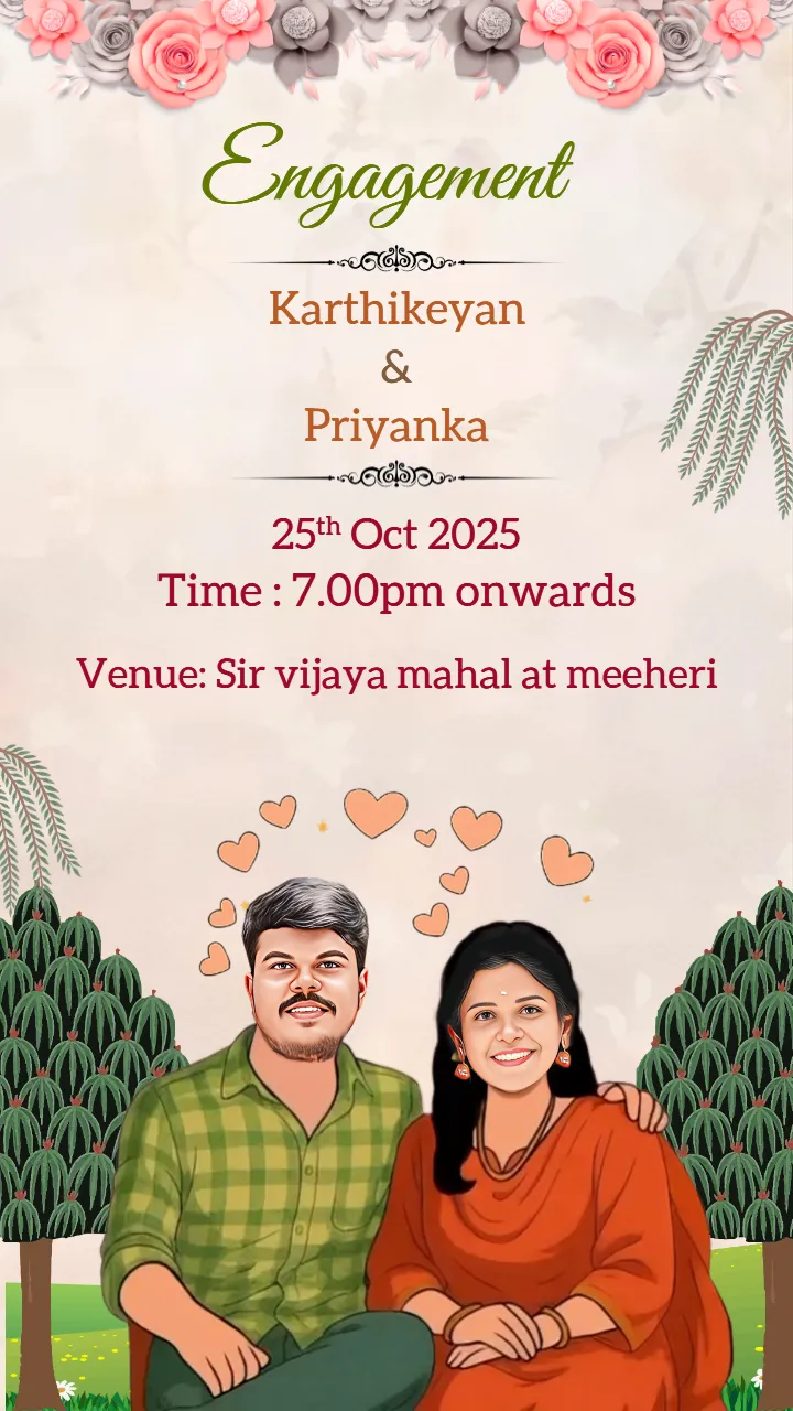 Elegant Couple Theme Wedding Invitation Card Design