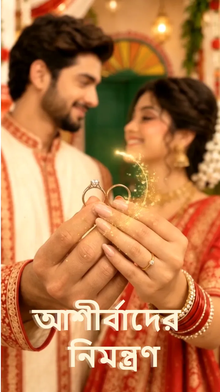 3D Bengali Engagement Invitation Video for Ashirbad Ceremony