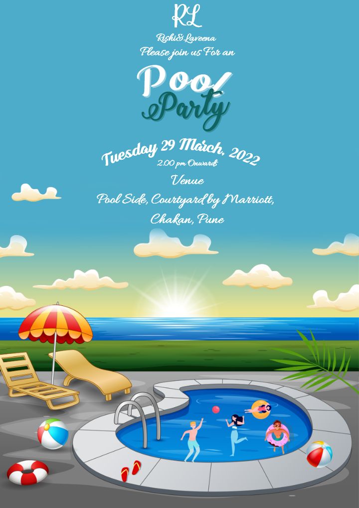 Sunny Pool Party Invitation Template for Summer Celebrations