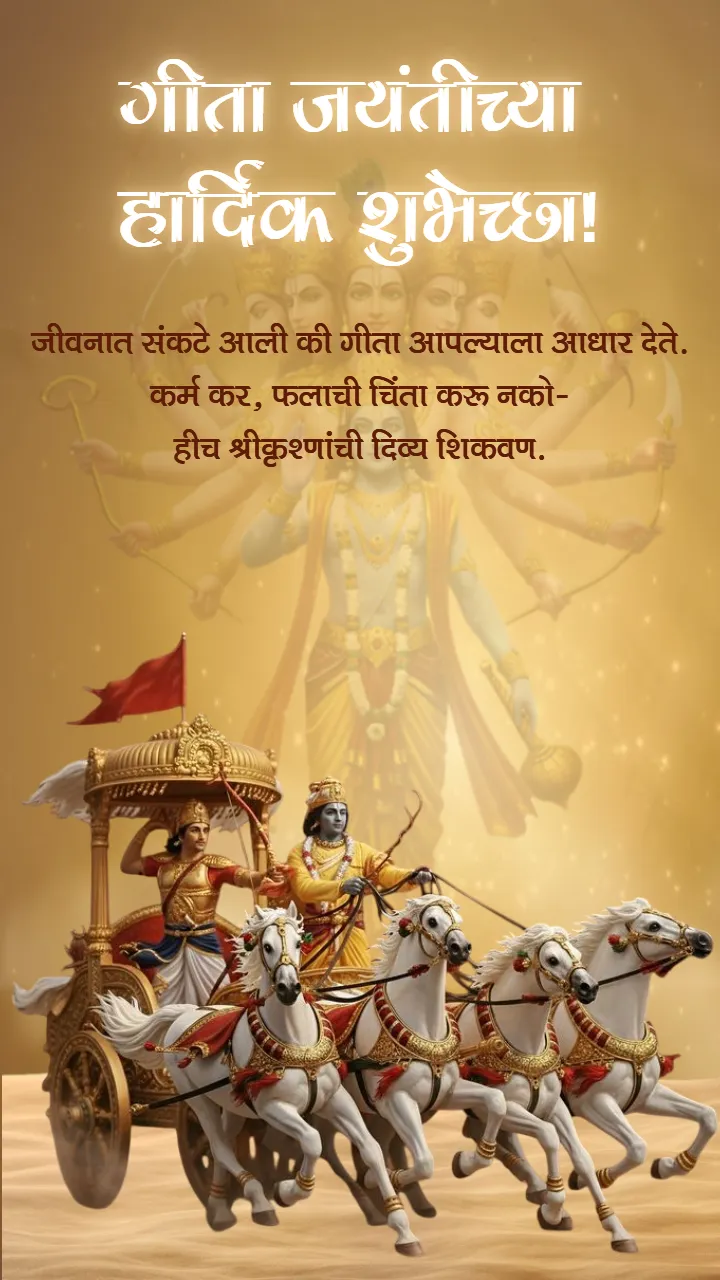 Gita Jayanti Image Template With Traditional Indian Culture