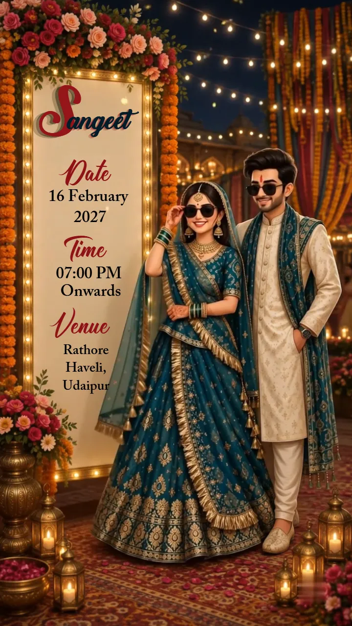 3d Indian Wedding Invitation Video with Royal Rajput Theme