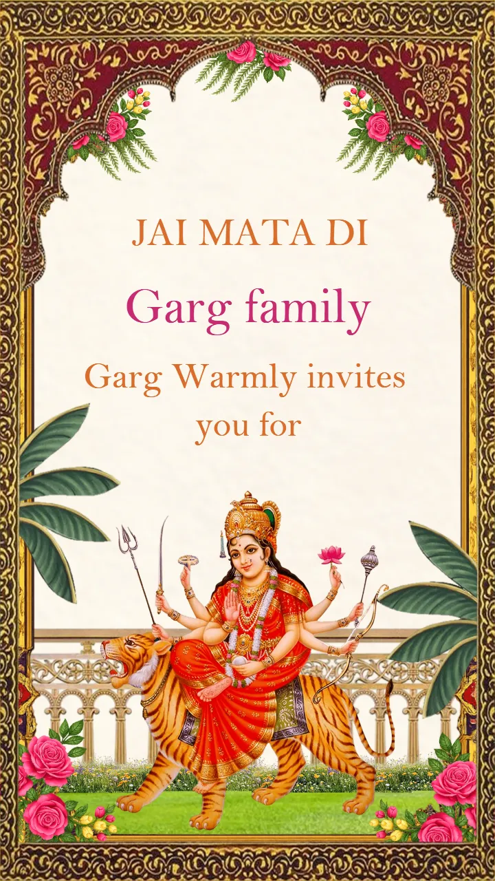 Beautiful Mata Ki Chowki Invitation Video for Peafowl Theme