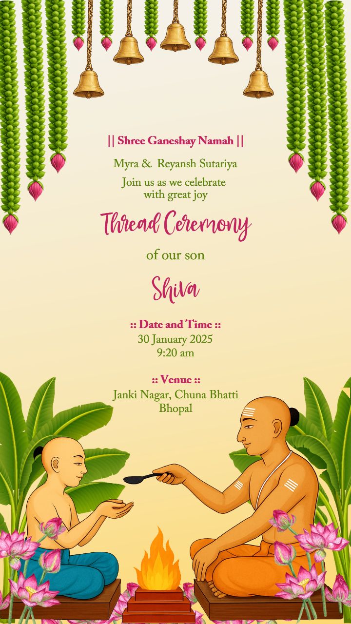 Thread Ceremony Invitation Video in English for traditions