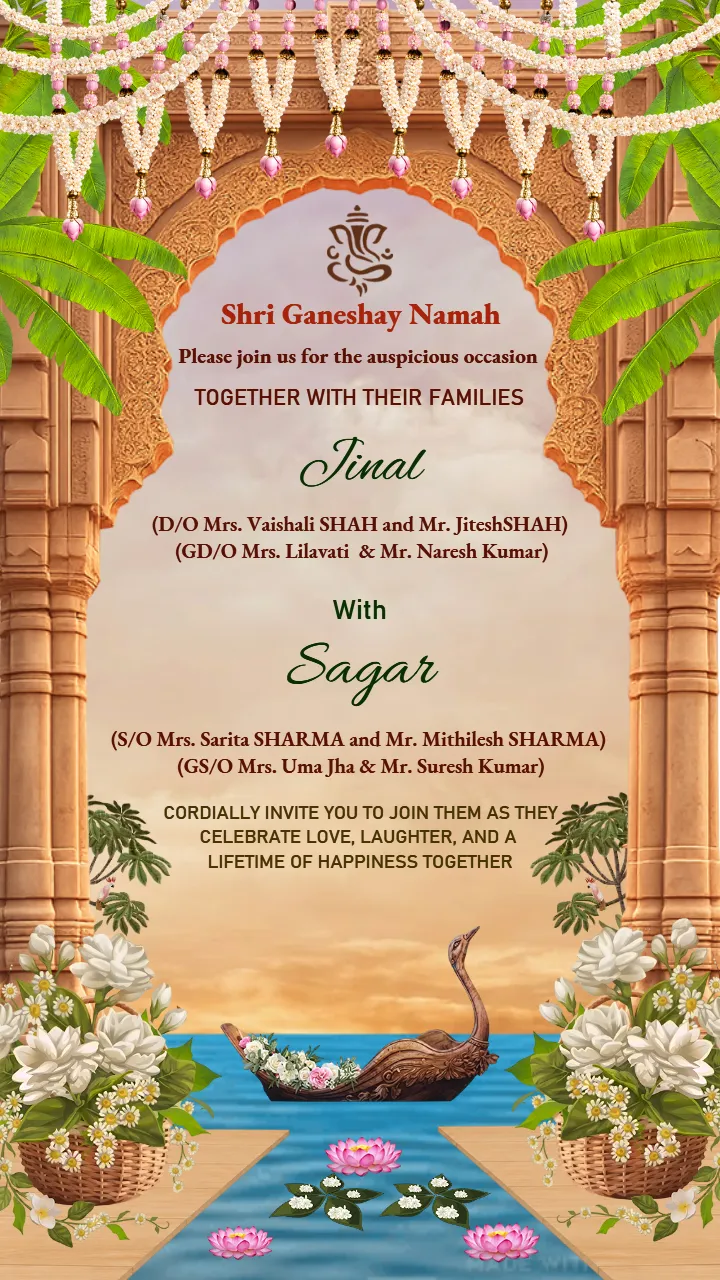 Wedding Invitation Video with South Indian Temple Theme