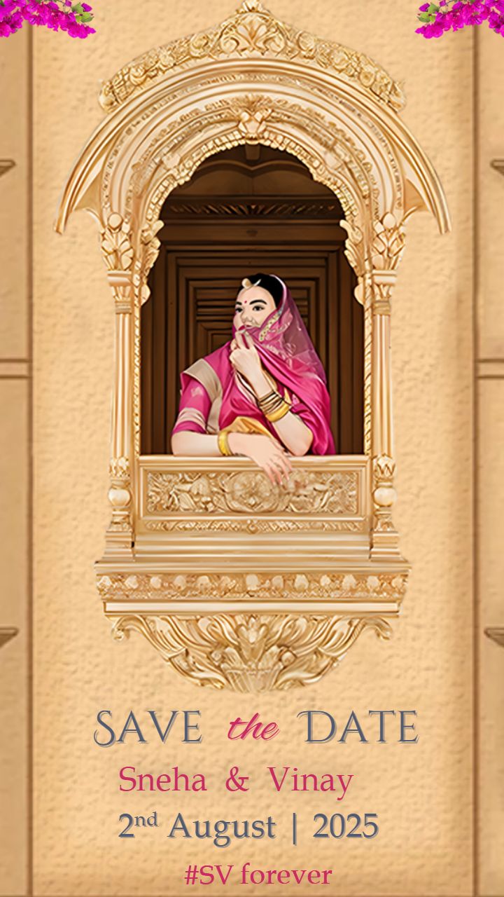 Vintage Rajasthani Save the date Templates Online