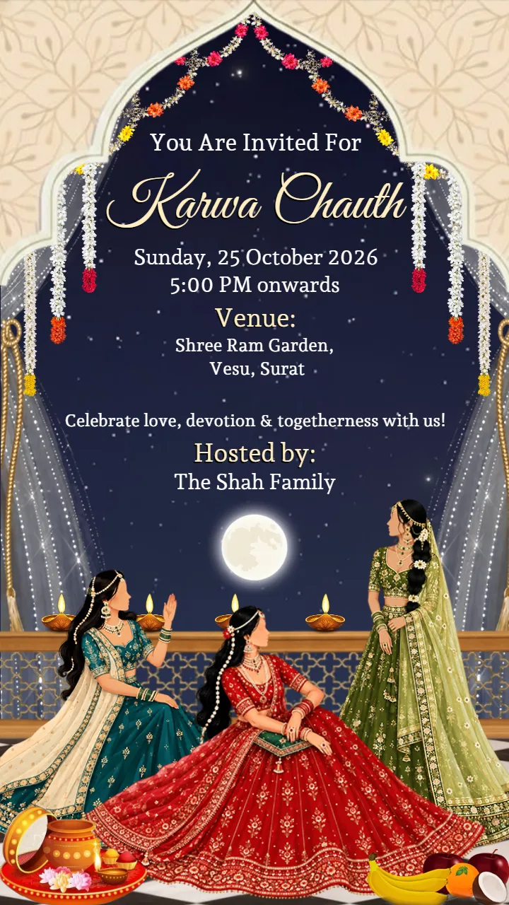 Karwa Chauth invitation Card Download for Family Events