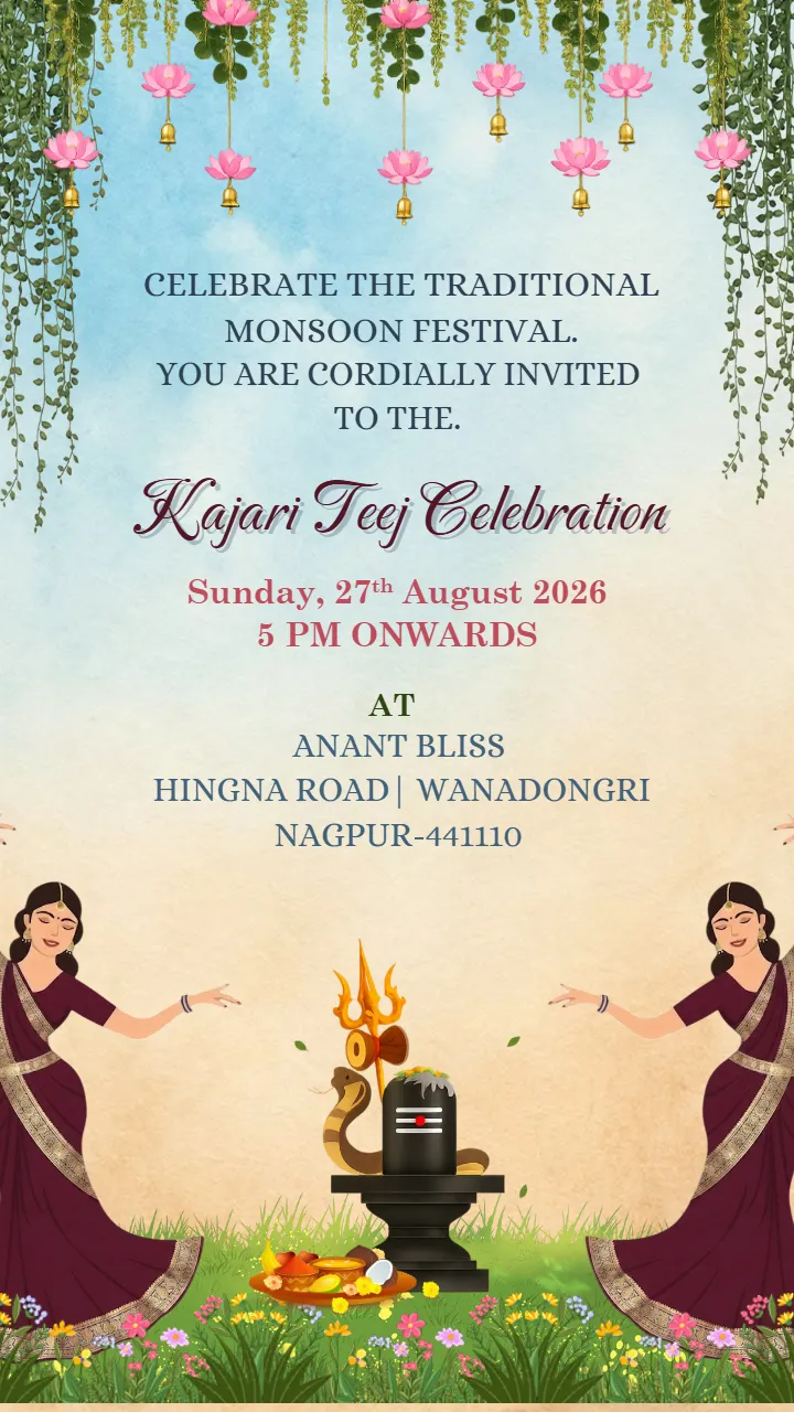 Kajari Teej Invitation Video Templates for Celebration
