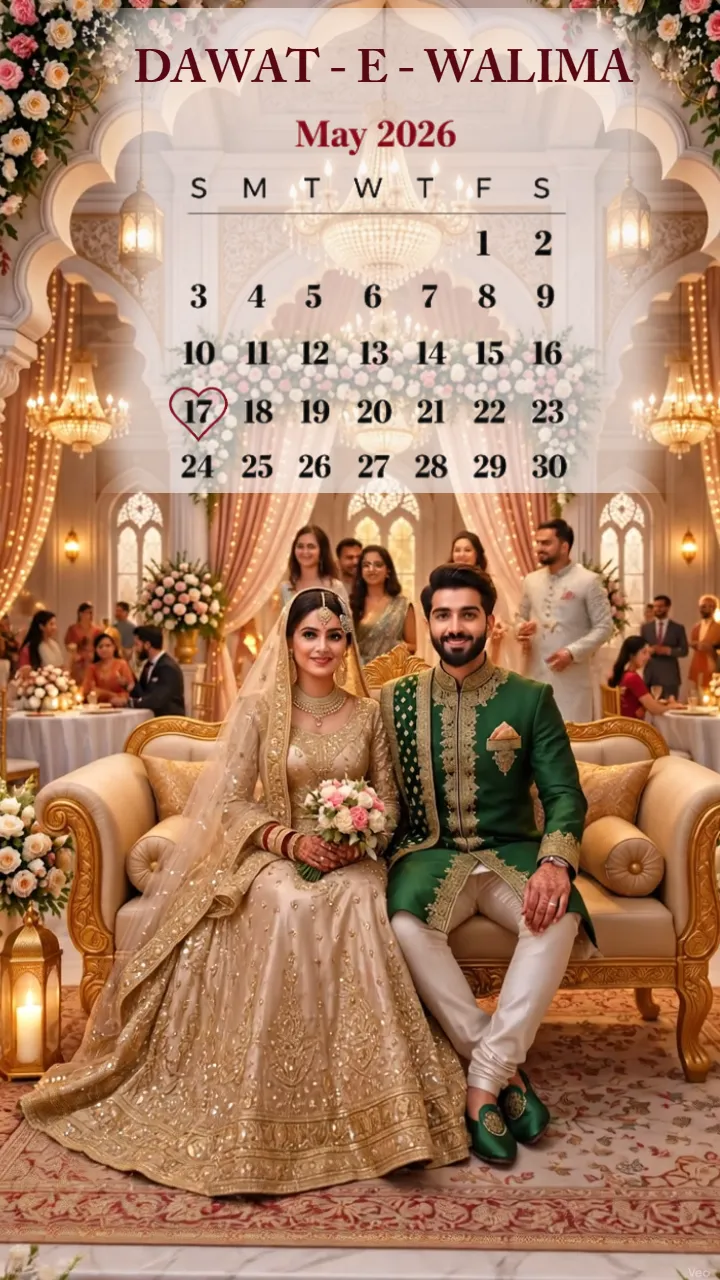3D Muslim Wedding Invitation Video with Crescent Moon Arch
