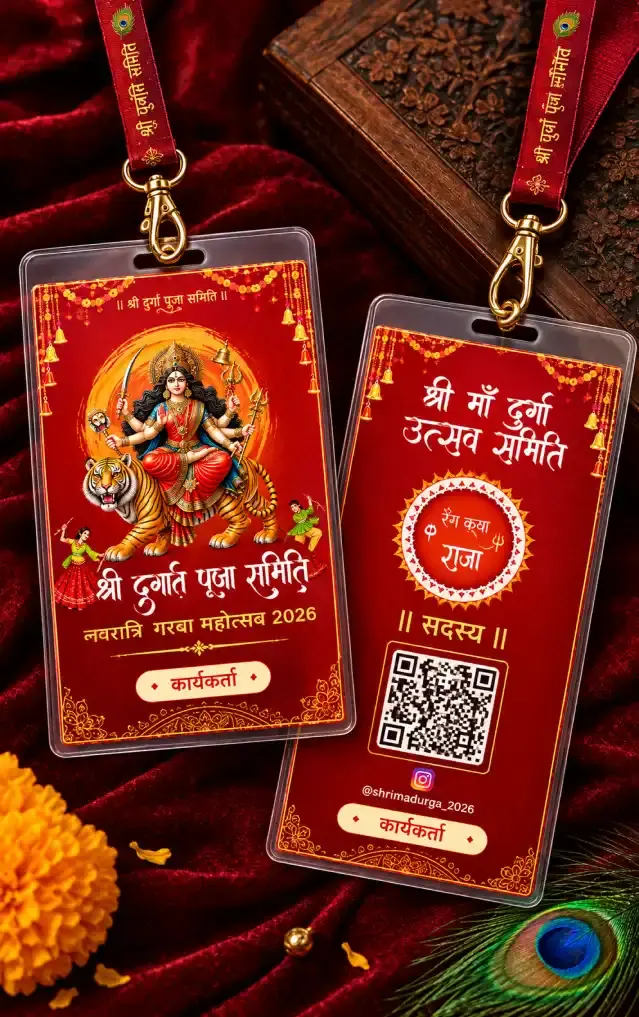 Navratri Volunteer ID Card Templates for Festival Volunteers