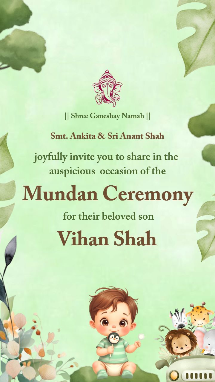 Download Baby Mundan Ceremony Video Invite Today
