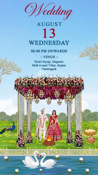 Divine Lord Krishna themed Wedding Invitation video