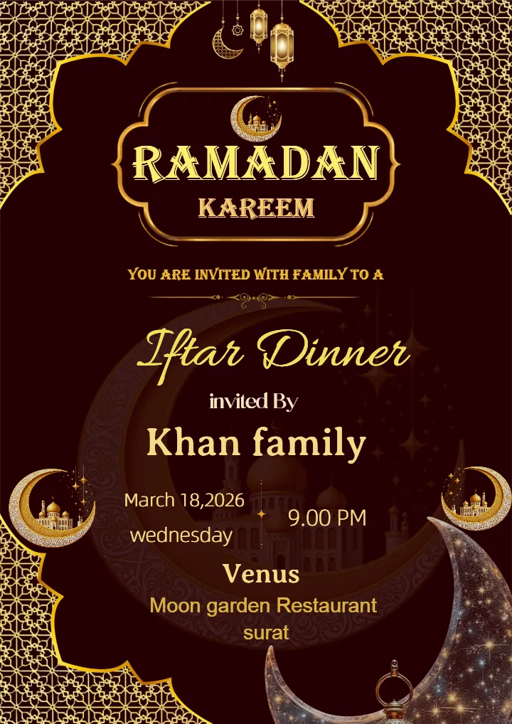 Latest Ramadan Invitation Card in English Designs 2026