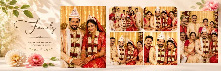 Wedding Album PSD Modern Couple Ceremony Memory Design