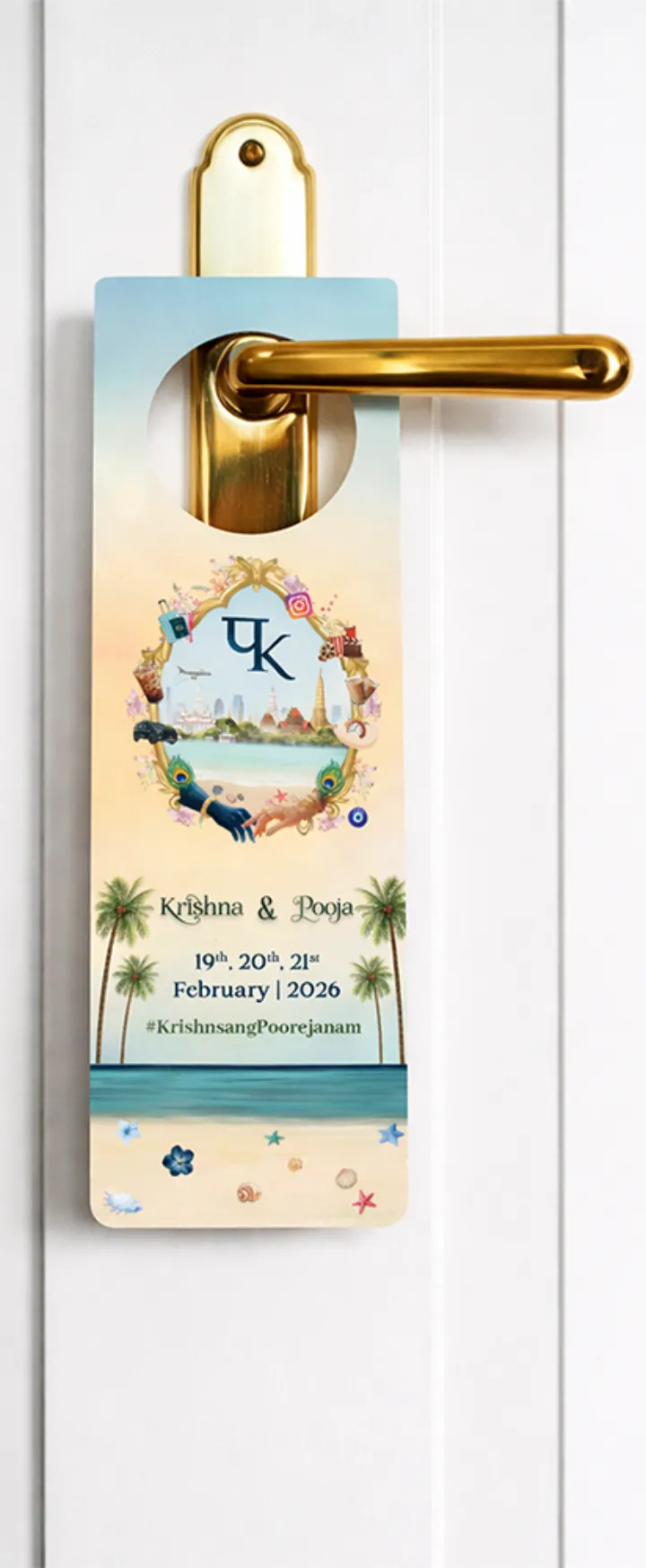 Elegant Wedding Door Hangers for Special Day Decor Ideas