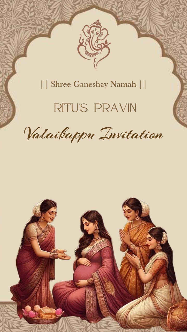 Traditional Baby Shower Invitation Video Template In Tamil
