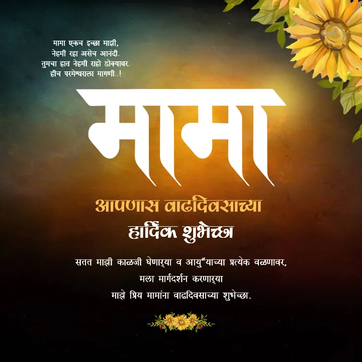 Beautiful Happy Birthday Wishes for Mama in Marathi