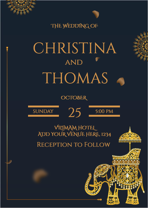 Colorful Indian Wedding Invitation Card Template