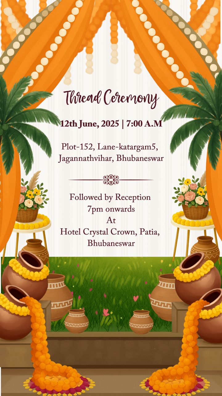 Thread Ceremony Invitation Video in English Unique Design