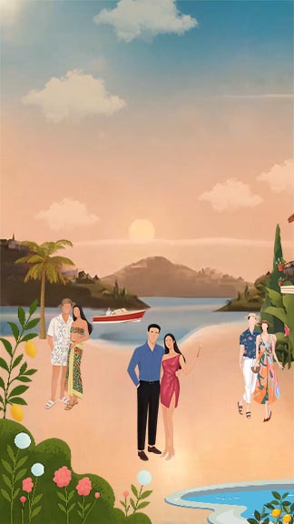 Stylish Wedding Invitation with Nature and Sky Theme