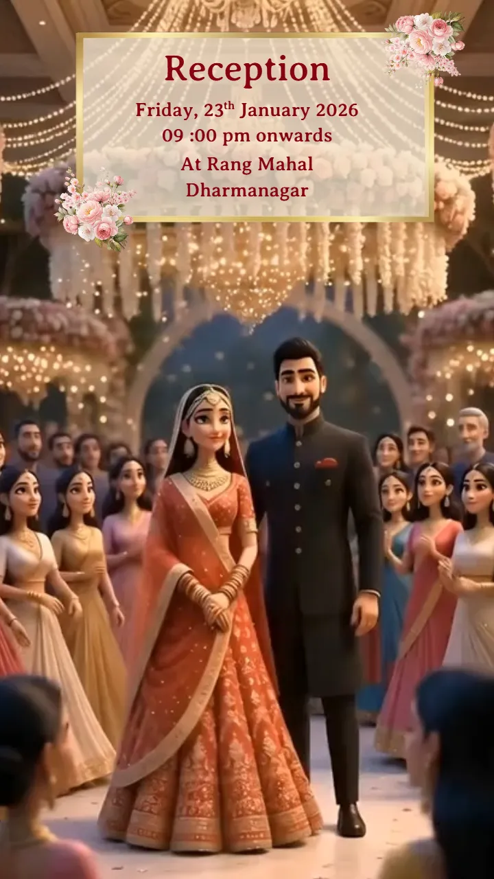 3D Wedding Invitation Video for Luxury Indian Wedding