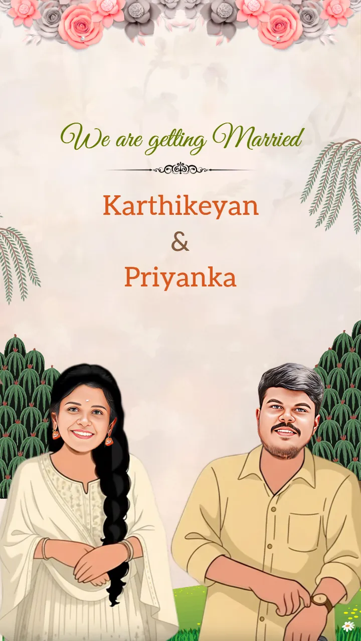 Elegant Couple Theme Wedding Invitation Card Design