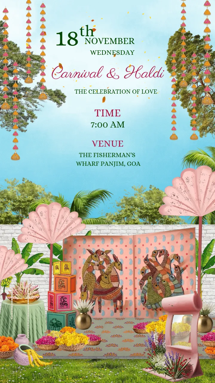 Marriage Invitation Video with Elegant Beachside Wedding