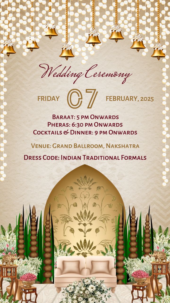 Golden Wedding Invitation Radiating Joy and Elegance